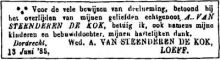 1885 Overlijden Arie van Steenderen de Kok [1820 - 1885]  